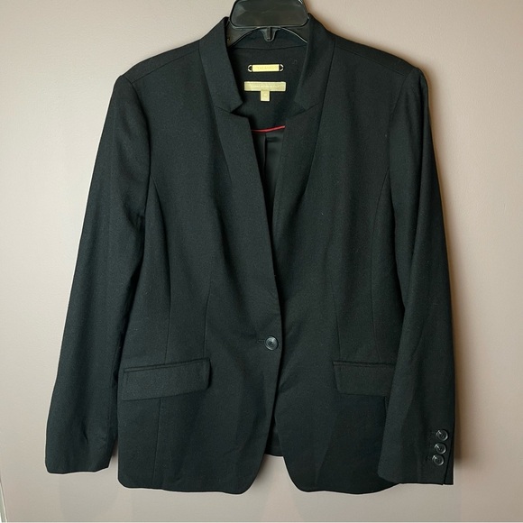 Talbots Black Italy Virgin Wool Blazer Jacket 14 - Picture 2 of 10